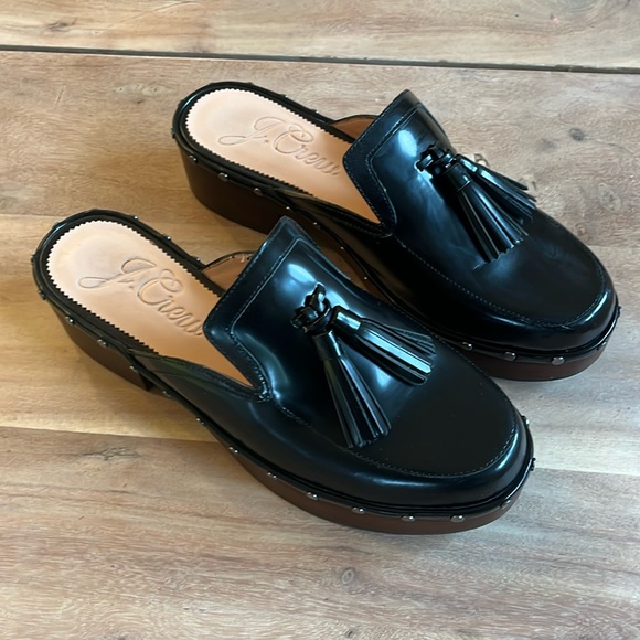 JCrew Black Dakota Tassel Clogs - Picture 2 of 8